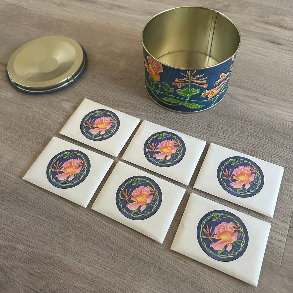 Vintage 1978 Current Inc Alton Langford Designed Tin Box with 6 Sachets